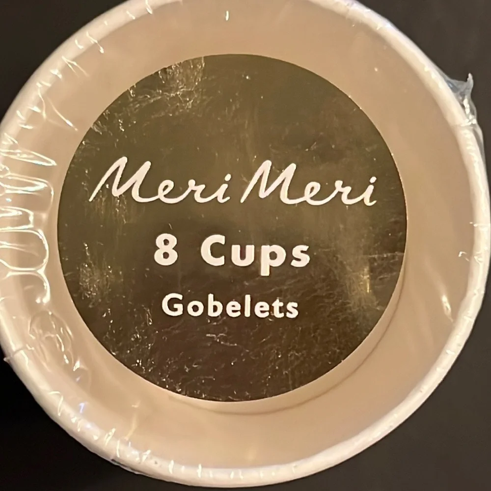 Meri Meri iridescent party cups-8 highball/13.5oz & 8 cocktail/9oz-NWT